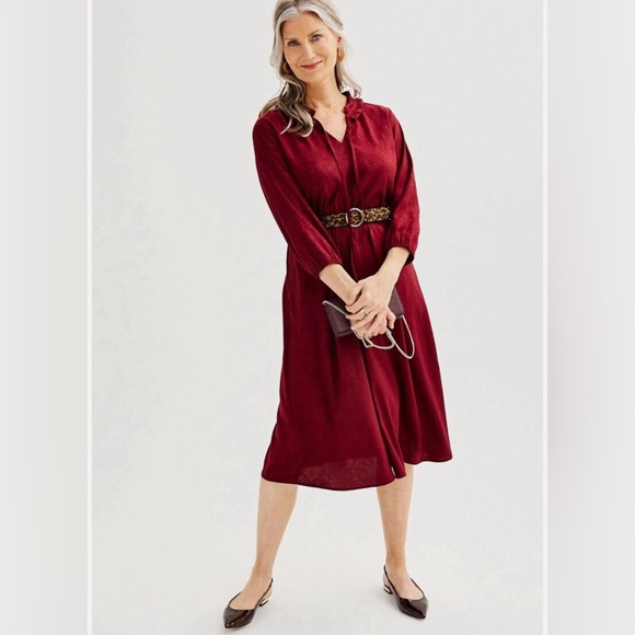 Croft & Barrow Ruffle Neck Dress SZ Medium NWOT - Picture 5 of 11